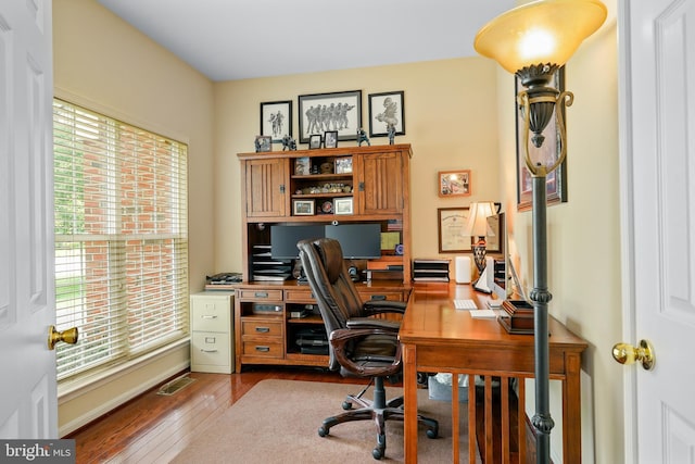 128 Bay Club Pkwy, North East, MD 21901 - home office featuring wood-type flooring and baseboards