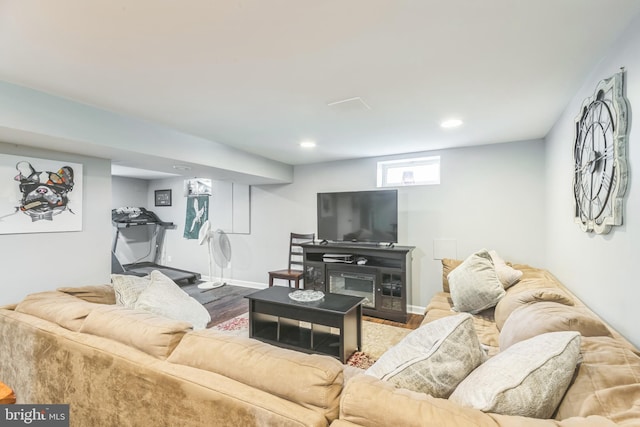 241 Fenwick Rd, Woodstown, NJ 08098 - living room with wood finished floors, recessed lighting, and baseboards