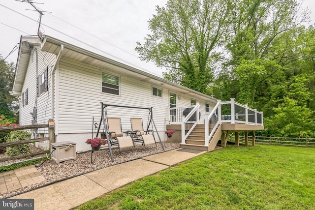 241 Fenwick Rd, Woodstown, NJ 08098 - rear view of property with stairway and a deck