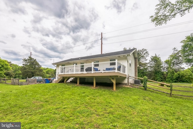 241 Fenwick Rd, Woodstown, NJ 08098 - rear view of property with a wooden deck and stairway