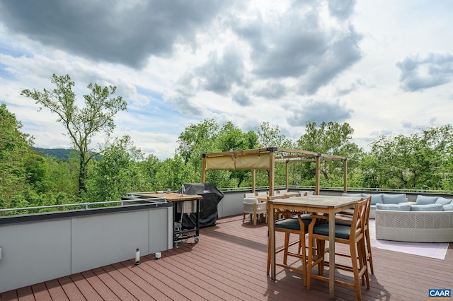 1638 Rialto St, Charlottesville, VA 22902 - wooden deck featuring outdoor lounge area, grilling area, and outdoor dining area