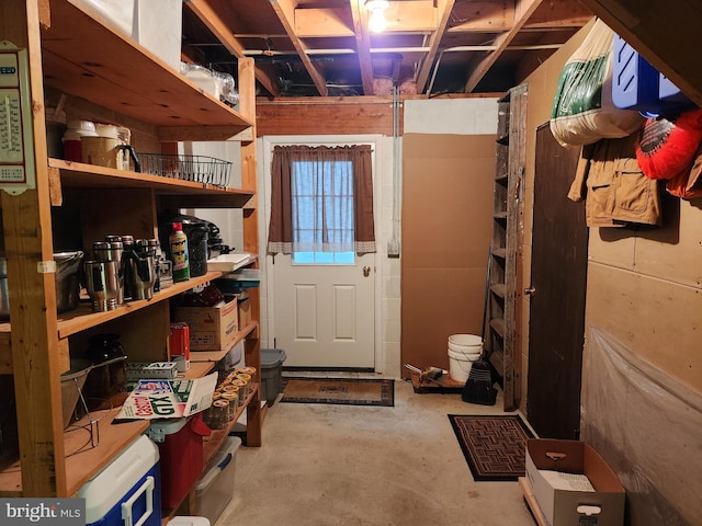 view of storage area