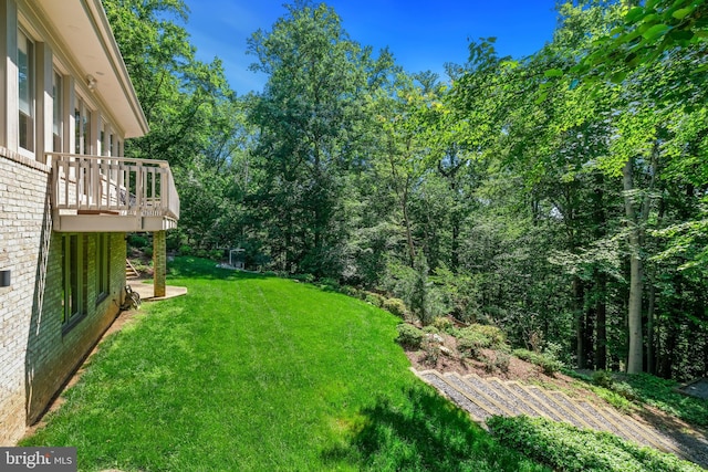 7005 Natelli Woods Ln, Bethesda, MD 20817 - view of grassy yard featuring a deck
