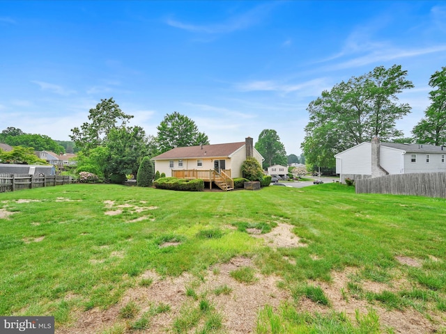 719 Loblolly Ln, Reading, PA 19607 - view of yard featuring a deck and stairway
