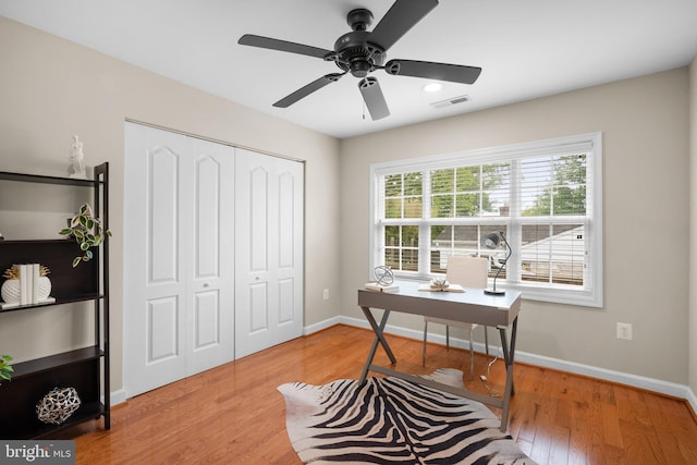 3949 Taney Ave, Alexandria, VA 22304 - office space with a ceiling fan, baseboards, and light wood-type flooring
