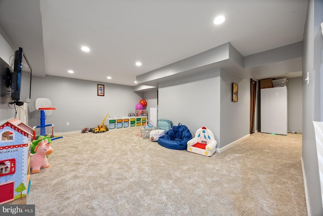 5455 Crowflock Ct, Columbia, MD 21045 - recreation room with carpet floors, recessed lighting, and baseboards