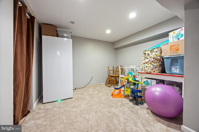 5455 Crowflock Ct, Columbia, MD 21045 - playroom featuring carpet flooring, recessed lighting, and baseboards