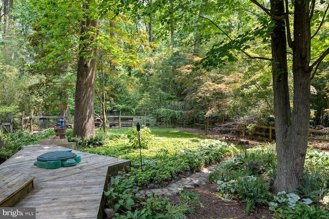 5455 Crowflock Ct, Columbia, MD 21045 - view of yard featuring a deck and a view of trees