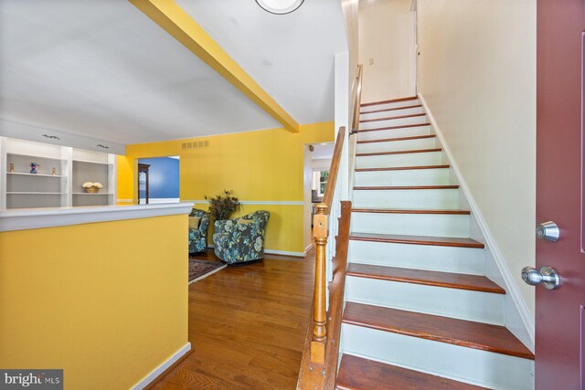 5455 Crowflock Ct, Columbia, MD 21045 - stairway featuring wood finished floors and baseboards