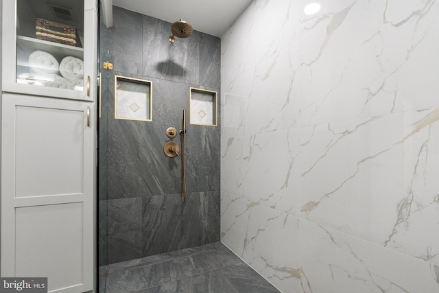 25146 Mineral Springs Cir, Aldie, VA 20105 - full bathroom with a marble finish shower and marble finish floors