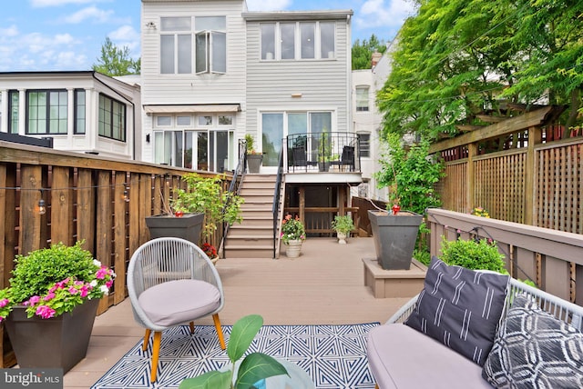 2314 20th St NW, Washington, DC 20009 - view of patio / terrace with a deck and stairs