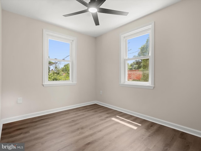 3817 Arbutus Ave, Baltimore, MD 21207 - unfurnished room featuring baseboards, wood finished floors, and ceiling fan