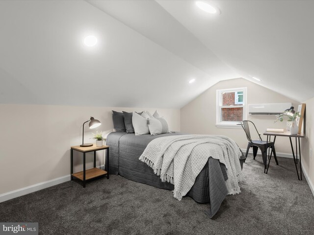 3817 Arbutus Ave, Baltimore, MD 21207 - bedroom featuring vaulted ceiling, carpet, and baseboards