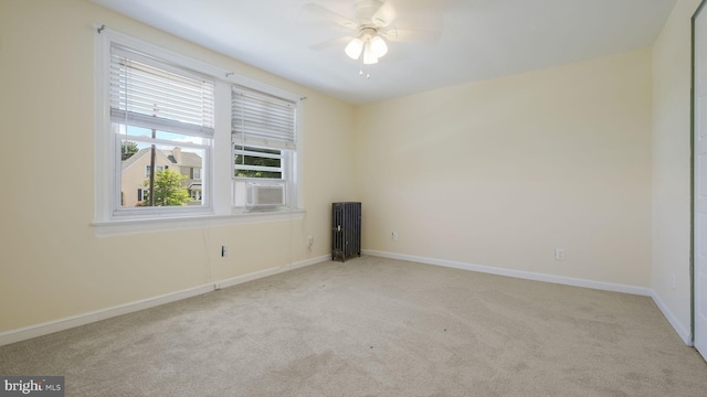 409 W 10th Ave, Conshohocken, PA 19428 - carpeted empty room featuring ceiling fan, baseboards, radiator, and cooling unit