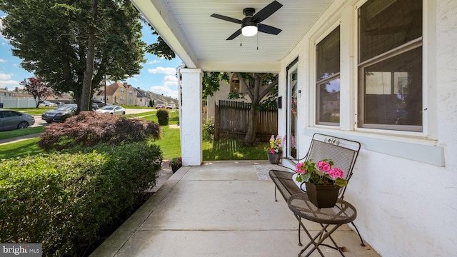 409 W 10th Ave, Conshohocken, PA 19428 - view of patio featuring ceiling fan and a residential view