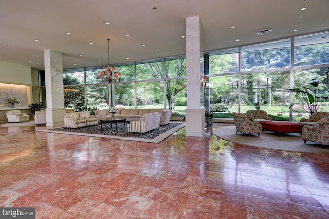 4201 Cathedral Ave NW Unit 1004E, Washington, DC 20016 - building lobby featuring floor to ceiling windows