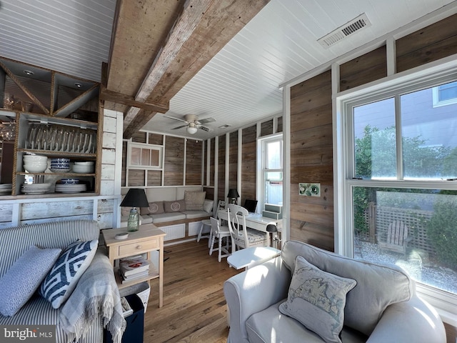 204 Coral St, Beach Haven, NJ 08008 - sunroom / solarium featuring a ceiling fan and an outdoor hangout area
