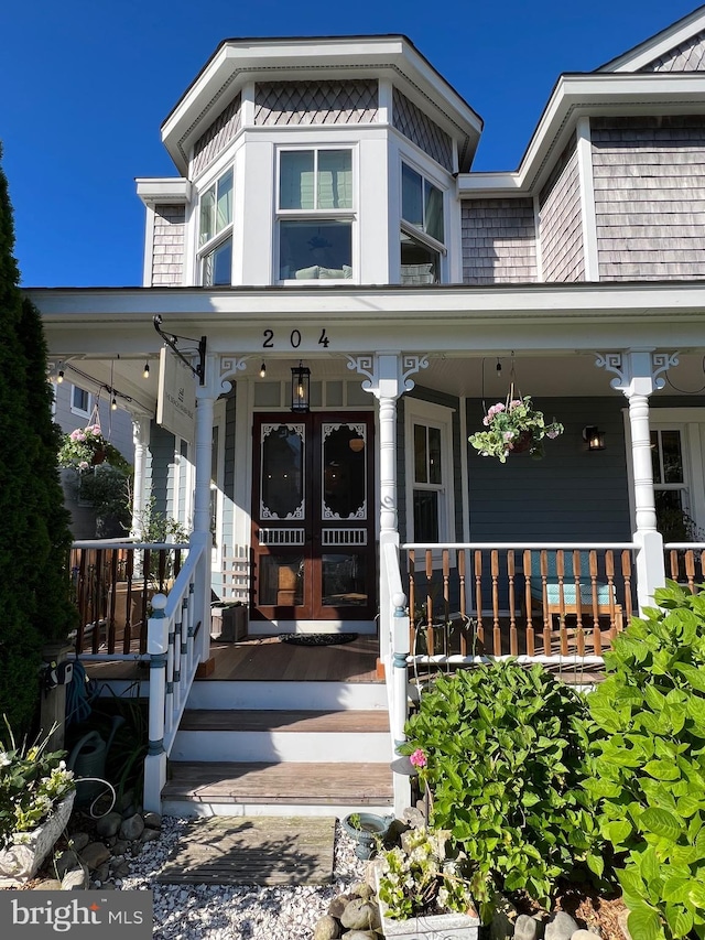 204 Coral St, Beach Haven, NJ 08008 - property entrance featuring a porch and french doors