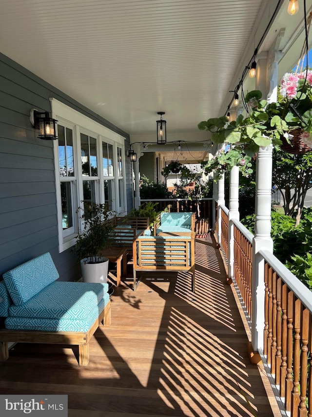 204 Coral St, Beach Haven, NJ 08008 - wooden terrace featuring a porch and an outdoor hangout area