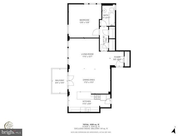 1026 16th St NW Unit 505, Washington, DC 20036 - property floor plan