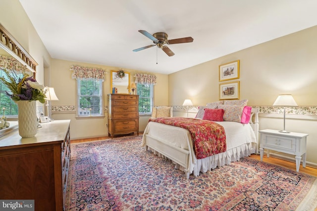 15320 Durant St, Silver Spring, MD 20905 - bedroom with wood finished floors, ceiling fan, and baseboards