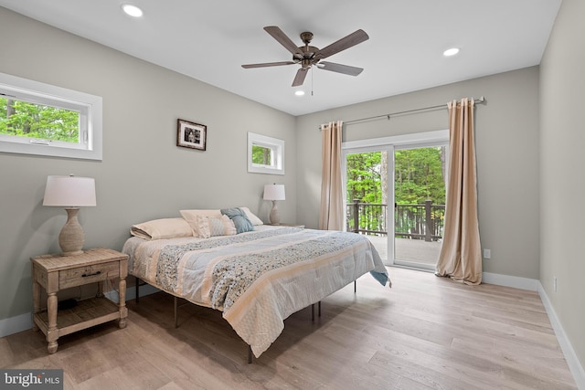 2645 Carribean Rd, Du Bois, PA 15801 - bedroom with multiple windows, access to outside, light wood-style floors, and recessed lighting