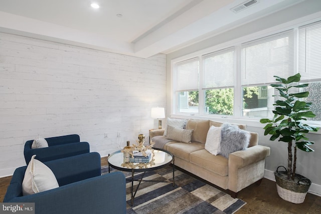 1212 E Susquehanna Ave Unit D, Philadelphia, PA 19125 - living area with dark wood-style flooring and baseboards