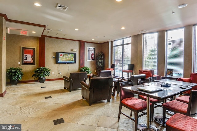 2765 Centerboro Dr Unit 362, Vienna, VA 22181 - community lobby with recessed lighting, expansive windows, and ornamental molding