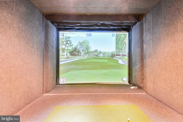 2765 Centerboro Dr Unit 362, Vienna, VA 22181 - recreation room with golf simulator and carpet