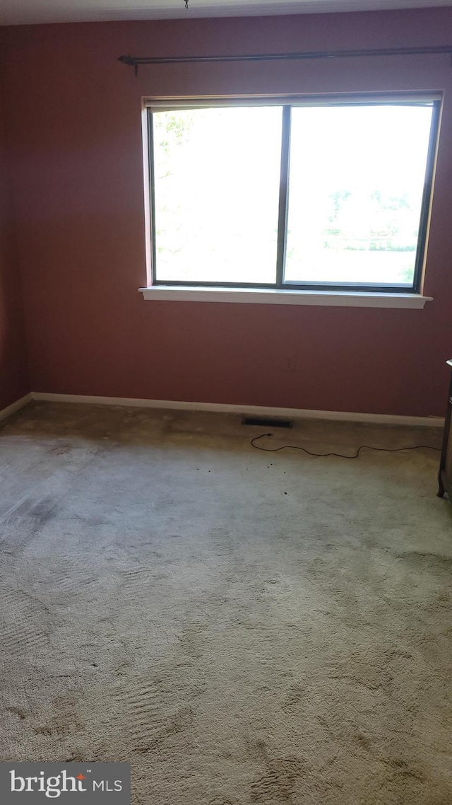 carpeted empty room featuring plenty of natural light and baseboards