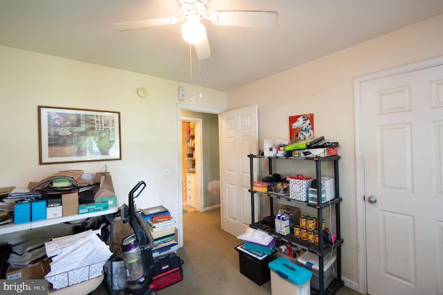 5294 Bucktown Rd, Cambridge, MD 21613 - carpeted home office with a ceiling fan