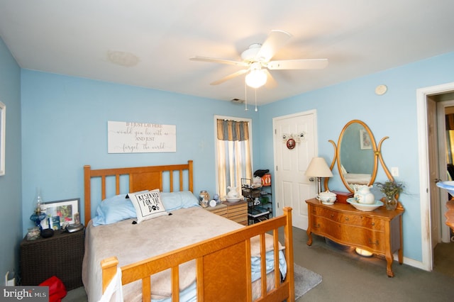 5294 Bucktown Rd, Cambridge, MD 21613 - carpeted bedroom with a ceiling fan