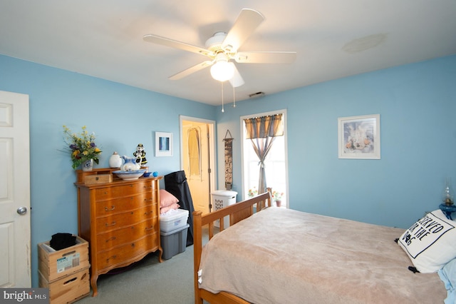 5294 Bucktown Rd, Cambridge, MD 21613 - carpeted bedroom with a ceiling fan