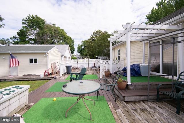 5294 Bucktown Rd, Cambridge, MD 21613 - deck featuring a pergola
