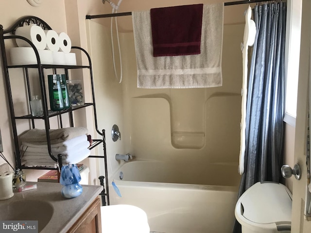 5294 Bucktown Rd, Cambridge, MD 21613 - full bath featuring toilet, vanity, and shower / bath combination with curtain