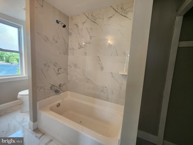 1000 E Preston St, Baltimore, MD 21202 - full bath with toilet, marble finish flooring, and baseboards