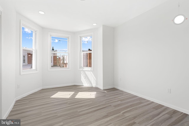 5514 Broomall St, Philadelphia, PA 19143 - unfurnished room featuring light wood-type flooring, baseboards, and recessed lighting