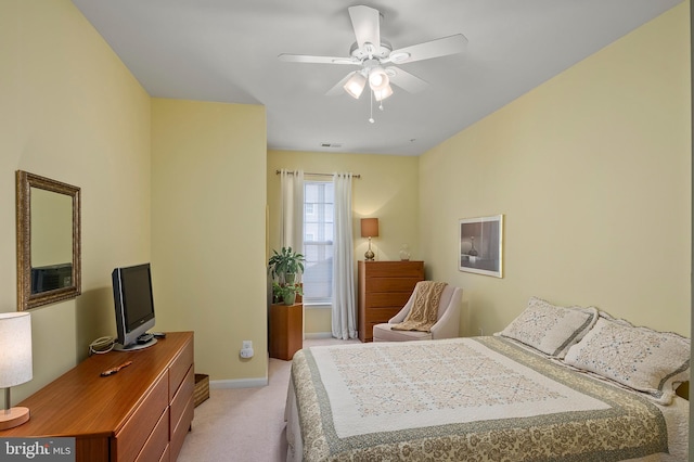 7305 Brookview Rd Unit 207, Elkridge, MD 21075 - bedroom featuring light colored carpet, baseboards, and ceiling fan