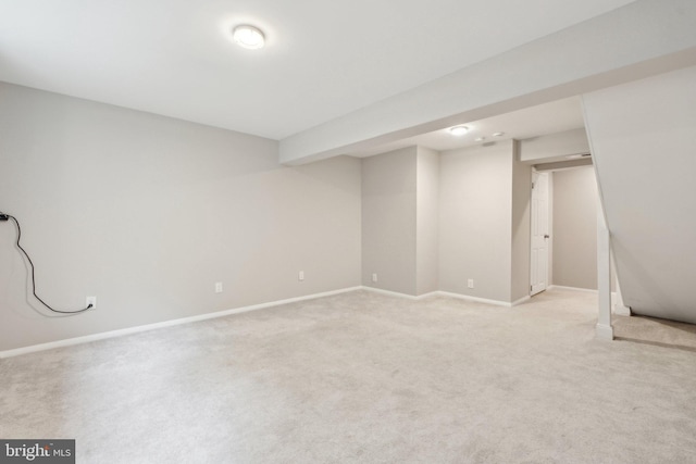 6842 Heatherway Ct, Alexandria, VA 22315 - finished below grade area with light colored carpet and baseboards