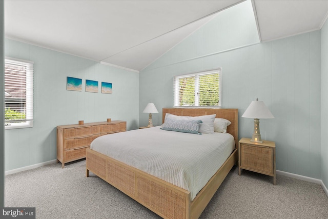 537 Candlelight Ln, Bethany Beach, DE 19930 - bedroom featuring lofted ceiling, light carpet, and baseboards