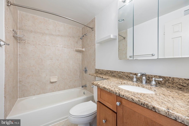 4801 Fairmont Ave Unit 804, Bethesda, MD 20814 - bathroom featuring washtub / shower combination, vanity, and toilet