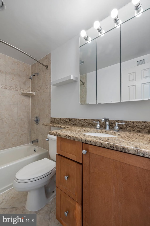 4801 Fairmont Ave Unit 804, Bethesda, MD 20814 - bathroom with vanity, washtub / shower combination, and toilet