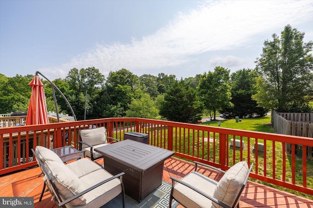 142 Arla Ct, Stafford, VA 22554 - wooden terrace featuring outdoor lounge area