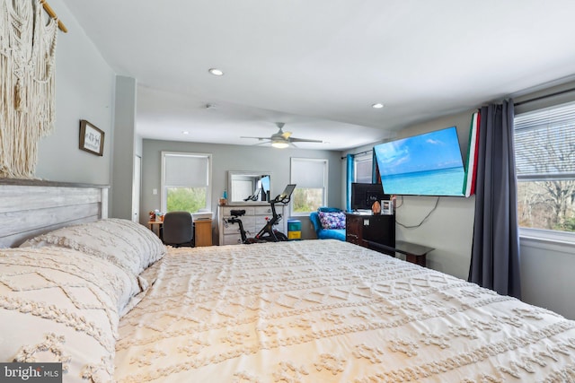 228 Balligomingo Rd, Conshohocken, PA 19428 - bedroom featuring recessed lighting and a ceiling fan