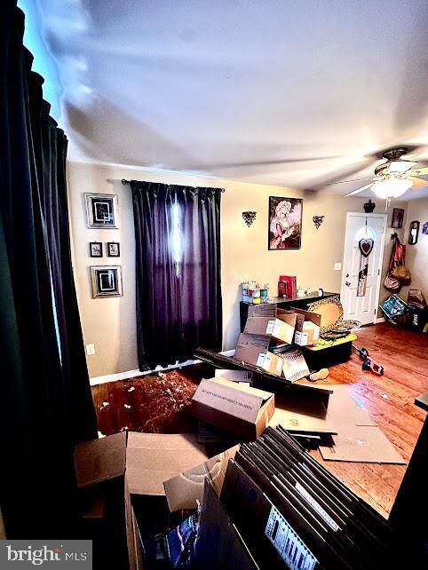316 E Camden Wyoming Ave, Camden, DE 19934 - living room with wood finished floors and ceiling fan