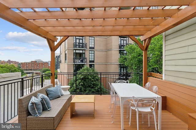 408 M St NW Unit 4, Washington, DC 20001 - wooden terrace featuring a pergola and a view of city