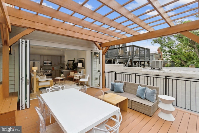 408 M St NW Unit 4, Washington, DC 20001 - wooden terrace featuring a pergola