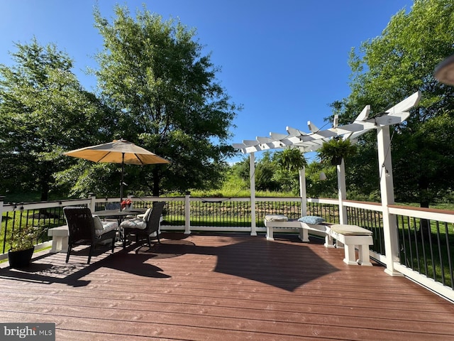 42322 Rising Moon Pl, Brambleton, VA 20148 - wooden terrace with outdoor dining area