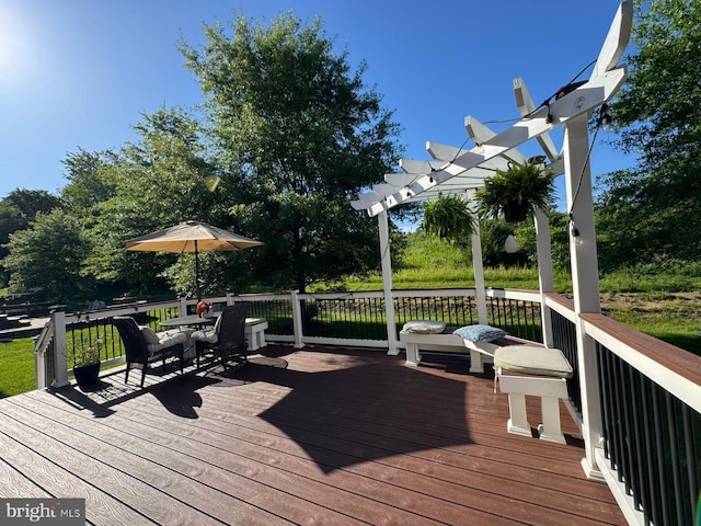 42322 Rising Moon Pl, Brambleton, VA 20148 - wooden terrace with outdoor dining space