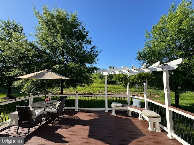 42322 Rising Moon Pl, Brambleton, VA 20148 - wooden deck with outdoor dining space